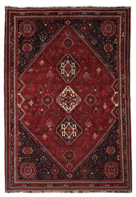  Shiraz Teppich 224X327 Persischer Wollteppich Schwarz/Dunkelrot Carpetvista