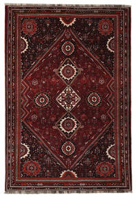  Orientalisk Shiraz Matta 222X320 Svart/Mörkröd Ull, Persien/Iran Carpetvista
