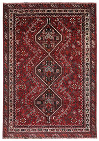  Persischer Shiraz Teppich 212X303 Schwarz/Dunkelrot (Wolle, Persien/Iran)