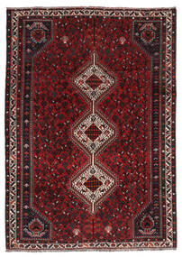  207X294 Shiraz Vloerkleed Zwart/Donkerrood Perzië/Iran Carpetvista