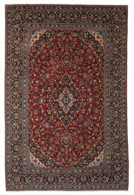 245X365 Tapete Oriental Kashan Preto/Vermelho Escuro (Lã, Pérsia/Irão) Carpetvista