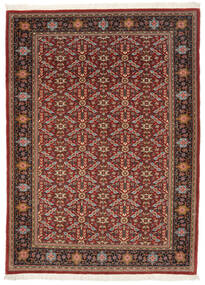 絨毯 クム Kork/シルク 110X148 ダークレッド/ブラック (ウール, ペルシャ/イラン)