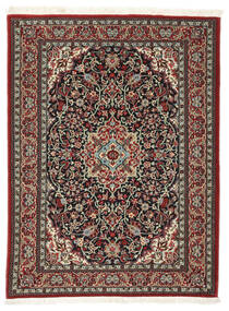 絨毯 オリエンタル クム Kork/シルク 107X143 ブラック/ダークレッド (ウール, ペルシャ/イラン)