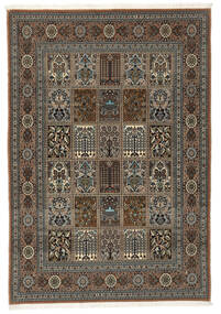 105X154 絨毯 クム Kork/シルク オリエンタル ブラック/茶色 (ウール, ペルシャ/イラン) Carpetvista