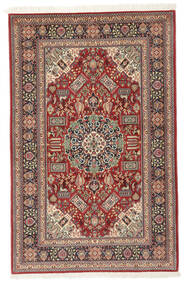  Persian Qum Kork/Silk Rug 100X156 Dark Red/Brown Carpetvista