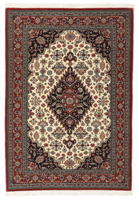 Oriental Qum Kork/Silk Rug 100X143 Black/Dark Red Wool, Persia/Iran Carpetvista