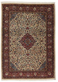 106X155 Sarough Teppich Orientalischer Schwarz/Braun (Wolle, Persien/Iran) Carpetvista