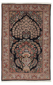 Kerman Teppich 103X163 Schwarz/Braun Wolle, Persien/Iran Carpetvista