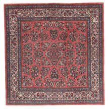 Alfombra Oriental Sarough 207X215 Cuadrada Negro/Rojo Oscuro (Lana, Persia/Irán)