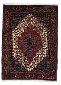  Orientalsk Senneh Teppe 121X163 Svart/Mørk Rød Ull, Persia/Iran Carpetvista