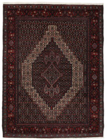  Perzisch Senneh Vloerkleed 126X163 Zwart/Donkerrood (Wol, Perzië/Iran)