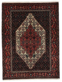  Oriental Senneh Rug 125X167 Black/Dark Red Wool, Persia/Iran Carpetvista