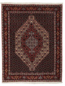  Orientalsk Senneh Teppe 122X156 Svart/Mørk Rød Ull, Persia/Iran Carpetvista