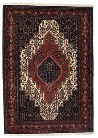 Χαλι Ανατολής Senneh 118X168 Μαύρα/Σκούρο Κόκκινο (Μαλλί, Περσικά/Ιρανικά)