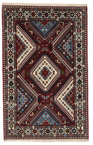  Persischer Yalameh Teppich 100X159 Schwarz/Beige (Wolle, Persien/Iran)
