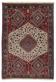 103X150 Dywan Yalameh Orientalny Czarny/Ciemnoczerwony (Wełna, Persja/Iran) Carpetvista
