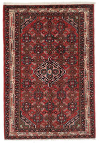 Asadabad Vloerkleed 103X150 Zwart/Donkerrood Wol, Perzië/Iran Carpetvista