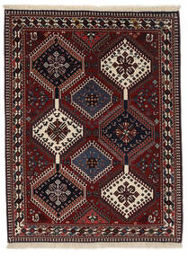  Persian Yalameh Rug 108X144 Black/Dark Red (Wool, Persia/Iran)