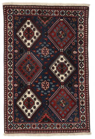  Persischer Yalameh Teppich 100X152 Schwarz/Dunkelrot (Wolle, Persien/Iran)