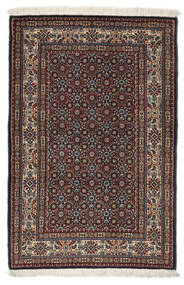  Orientalischer Moud Teppich 82X126 Schwarz/Braun Wolle, Persien/Iran Carpetvista