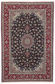 絨毯 ペルシャ イスファハン 絹の縦糸 207X318 ブラック/茶色 ( ペルシャ/イラン)