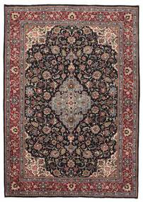 Sarough Teppich 208X293 Schwarz/Dunkelrot Wolle, Persien/Iran