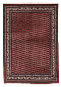 166X242 Sarough Mir Teppich Orientalischer Schwarz/Dunkelrot (Wolle, Persien/Iran) Carpetvista