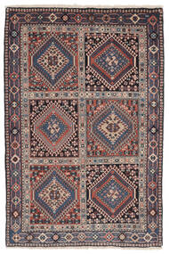 109X161 Alfombra Yalameh Oriental Negro/Rojo Oscuro (Lana, Persia/Irán) Carpetvista