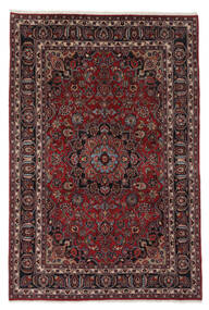  Mashad Rug 192X288 Persian Wool Black/Dark Red Carpetvista