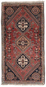 88X166 Dywan Orientalny Kaszkaj Chodnikowy Czarny/Ciemnoczerwony (Wełna, Persja/Iran) Carpetvista