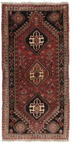  83X168 Ghashghai Vloerkleed Tapijtloper Zwart/Bruin Perzië/Iran Carpetvista