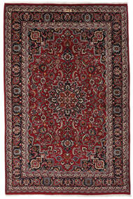  Persialainen Mashad Matot 196X303 Musta/Tummanpunainen Carpetvista