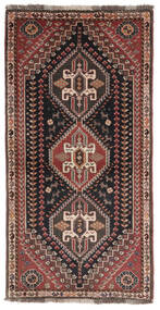 Qashqai Rug 80X162 Runner
 Black/Dark Red Wool, Persia/Iran Carpetvista