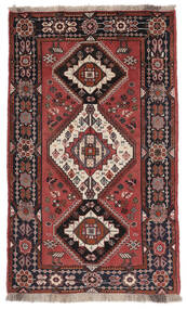 82X138 Ghashghai Teppe Orientalsk Svart/Mørk Rød (Ull, Persia/Iran) Carpetvista