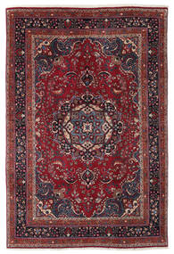 195X284 絨毯 マシュハド オリエンタル ダークレッド/ブラック (ウール, ペルシャ/イラン) Carpetvista