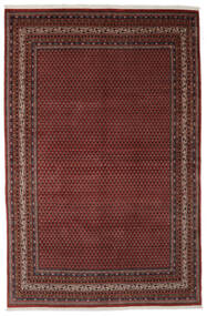 Sarough Mir Teppe 204X314 Svart/Mørk Rød Ull, Persia/Iran Carpetvista