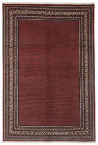 Sarough Mir Teppe 207X307 Svart/Mørk Rød Ull, Persia/Iran Carpetvista