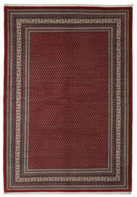 Sarough Mir Teppe 224X320 Svart/Mørk Rød Ull, Persia/Iran Carpetvista