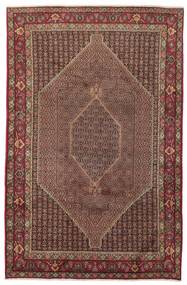 絨毯 ペルシャ センネ 203X310 茶色/ダークレッド (ウール, ペルシャ/イラン)