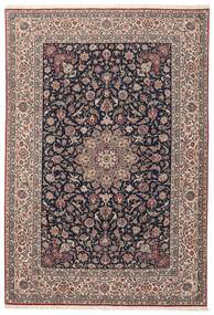 絨毯 ペルシャ イスファハン 絹の縦糸 215X305 茶色/ブラック (ウール, ペルシャ/イラン)