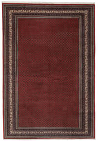 214X312 Tapis D'orient Sarough Mir Noir/Rouge Foncé (Laine, Perse/Iran) Carpetvista