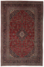  Kashan Szőnyeg 239X366 Perzsa Gyapjúszőnyeg Fekete/Sötétpiros Nagy Carpetvista