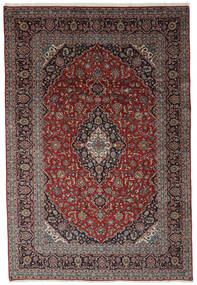 絨毯 オリエンタル カシャン 242X352 ブラック/ダークレッド (ウール, ペルシャ/イラン)