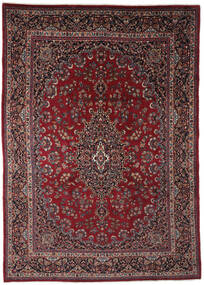 257X357 Tapis D'orient Mashad Noir/Rouge Foncé Grand (Laine, Perse/Iran) Carpetvista