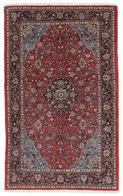 133X217 絨毯 オリエンタル サルーク ブラック/ダークレッド (ウール, ペルシャ/イラン) Carpetvista