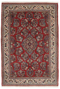  Orientalsk Sarough Tæppe 152X220 Mørkerød/Brun Uld, Persien/Iran Carpetvista