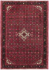 Hosseinabad Teppich 220X310 Schwarz/Dunkelrot Wolle, Persien/Iran