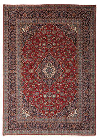 251X346 Tapete Oriental Kashan Vermelho Escuro/Preto Grande (Lã, Pérsia/Irão) Carpetvista