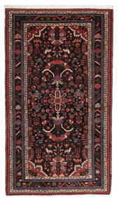 115X185 絨毯 オリエンタル ハマダン ブラック/ダークレッド (ウール, ペルシャ/イラン) Carpetvista