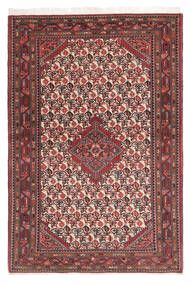 132X196 絨毯 アサダバード オリエンタル ダークレッド/ブラック (ウール, ペルシャ/イラン) Carpetvista